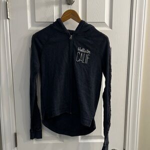 Hollister California Dark Blue Full-Zip Hooded Sweatshirt - XS